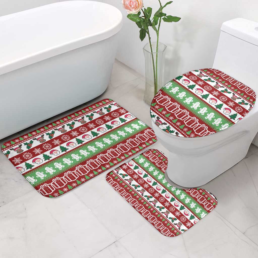 Snowman Tree Christmas Bathroom Set Xmas Holiday Patterns - Wonder Print Shop