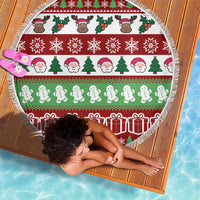Snowman Tree Christmas Beach Blanket Xmas Holiday Patterns - Wonder Print Shop