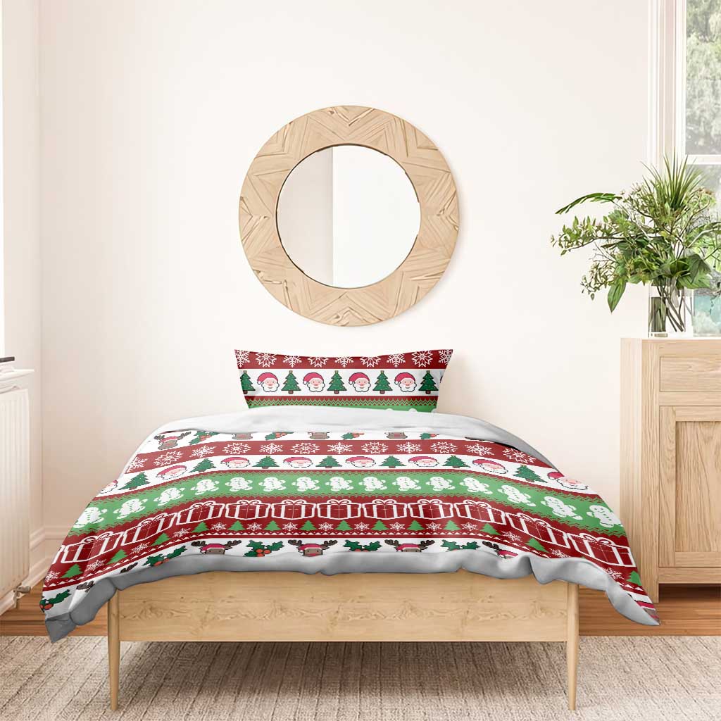 Snowman Tree Christmas Bedding Set Xmas Holiday Patterns - Wonder Print Shop