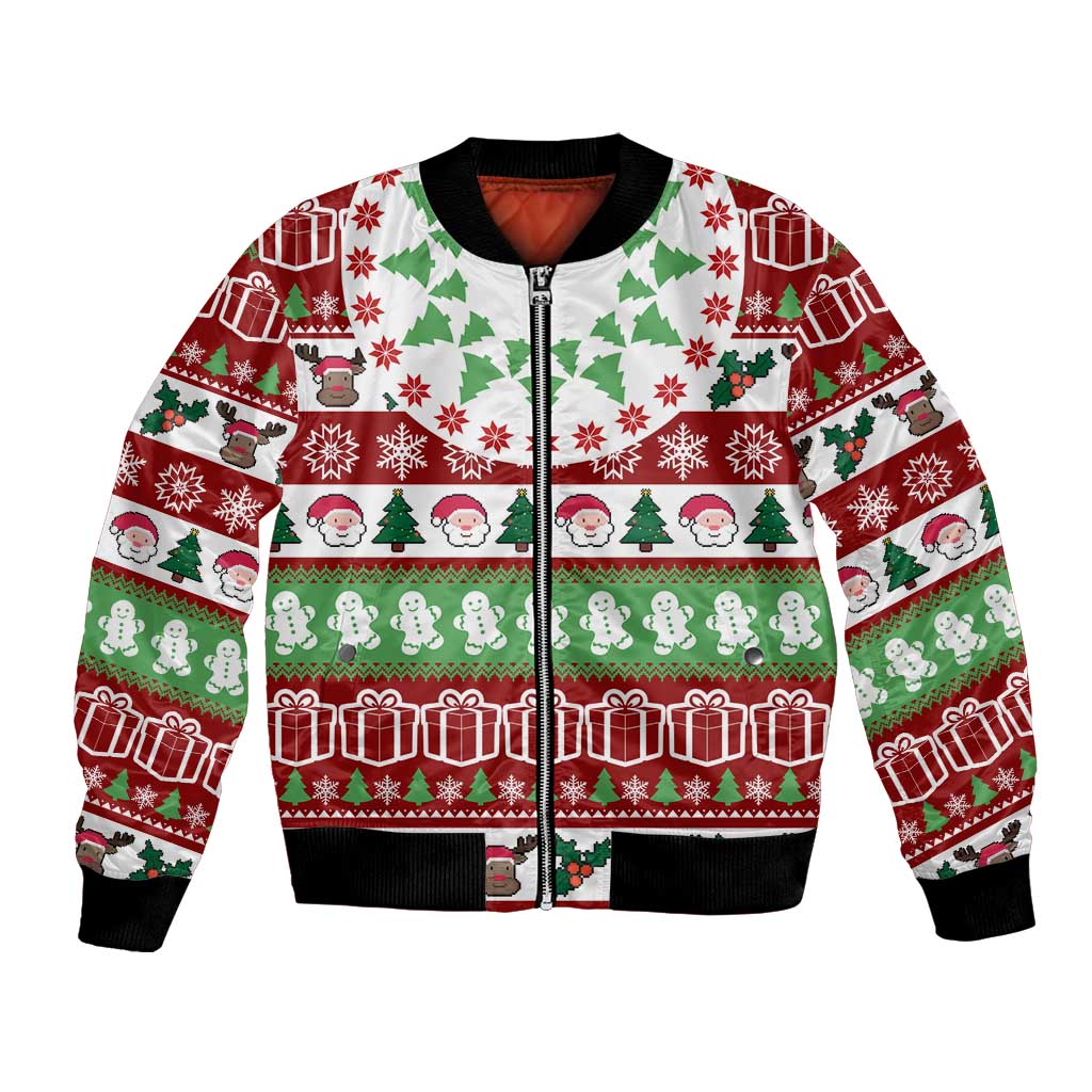 Snowman Tree Christmas Bomber Jacket Xmas Holiday Patterns - Wonder Print Shop