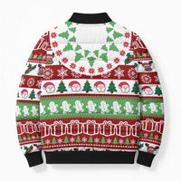 Snowman Tree Christmas Bomber Puffer Jacket Xmas Holiday Patterns - Wonder Print Shop