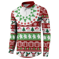 Snowman Tree Christmas Button Sweatshirt Xmas Holiday Patterns - Wonder Print Shop