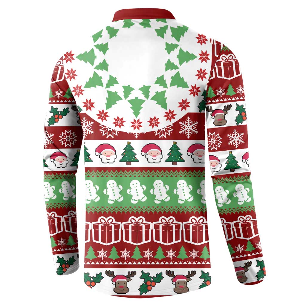 Snowman Tree Christmas Button Sweatshirt Xmas Holiday Patterns - Wonder Print Shop