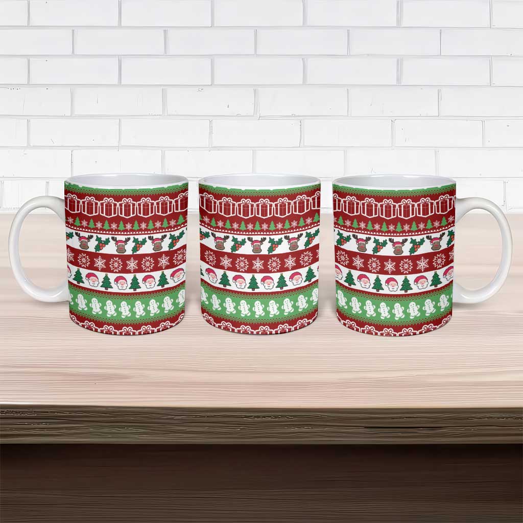 Snowman Tree Christmas Ceramic Mug Xmas Holiday Patterns - Wonder Print Shop