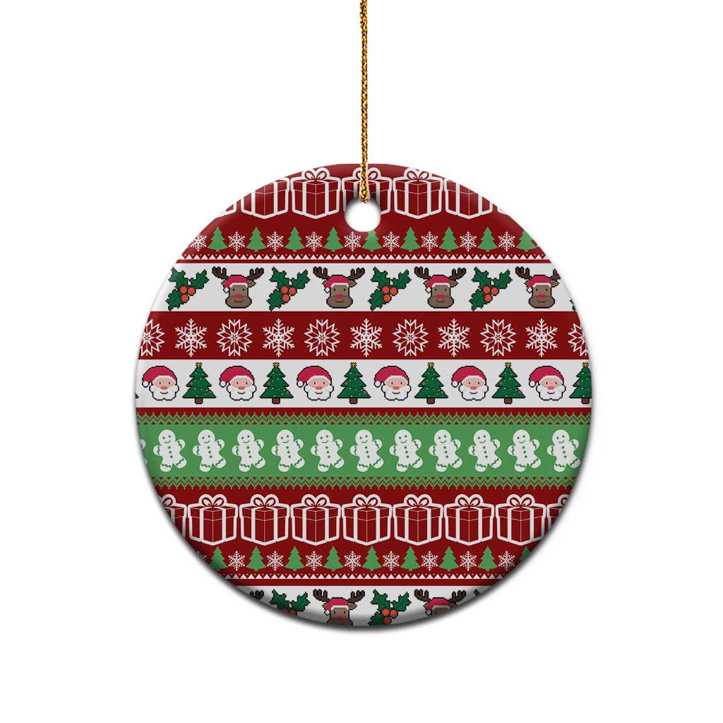 Snowman Tree Christmas Ceramic Ornament Xmas Holiday Patterns - Wonder Print Shop