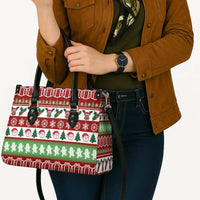 Snowman Tree Christmas Leather Bag Xmas Holiday Patterns - Wonder Print Shop