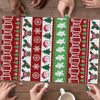 Snowman Tree Christmas Puzzle Xmas Holiday Patterns - Wonder Print Shop