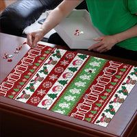Snowman Tree Christmas Puzzle Xmas Holiday Patterns - Wonder Print Shop