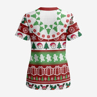 Snowman Tree Christmas Scrub Top Xmas Holiday Patterns - Wonder Print Shop