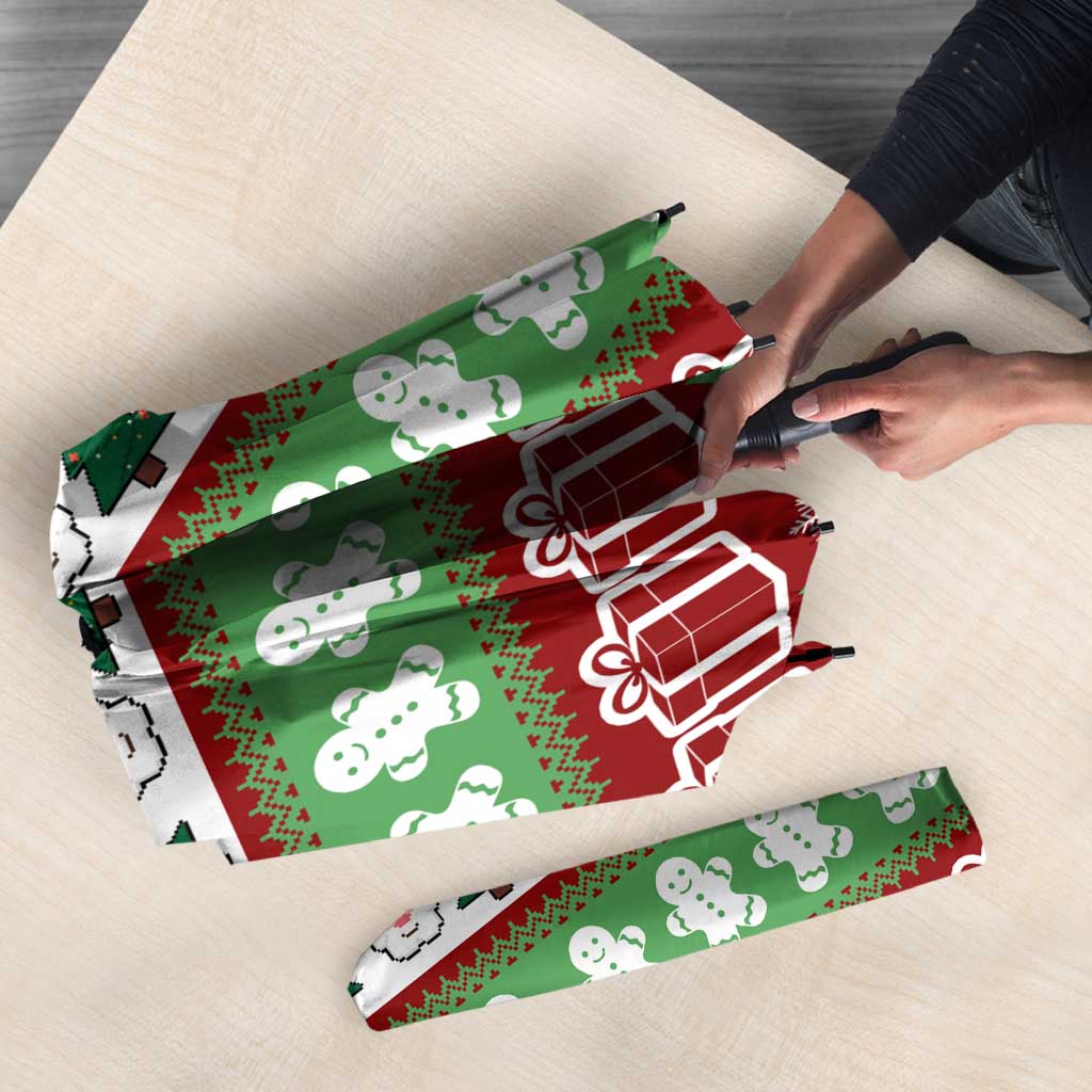 Snowman Tree Christmas Umbrella Xmas Holiday Patterns - Wonder Print Shop