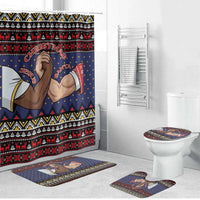 Santa And Jesus Christmas Christmas Bathroom Set Xmas Holiday Patterns - Wonder Print Shop