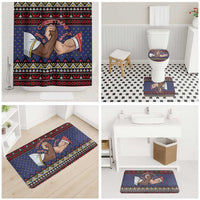 Santa And Jesus Christmas Christmas Bathroom Set Xmas Holiday Patterns - Wonder Print Shop
