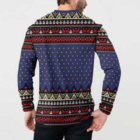 Santa And Jesus Christmas Christmas Button Sweatshirt Xmas Holiday Patterns - Wonder Print Shop
