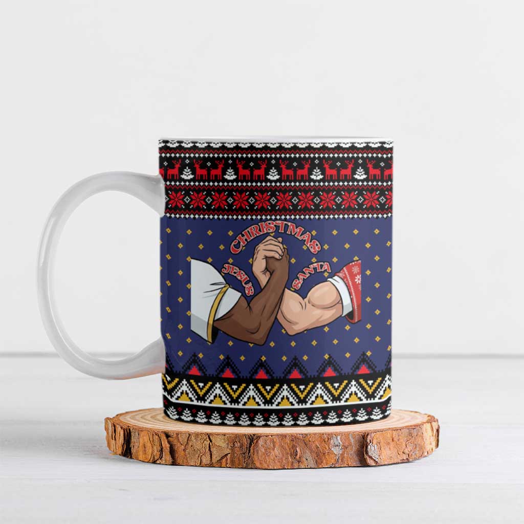 Santa And Jesus Christmas Christmas Ceramic Mug Xmas Holiday Patterns - Wonder Print Shop