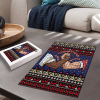 Santa And Jesus Christmas Christmas Puzzle Xmas Holiday Patterns - Wonder Print Shop