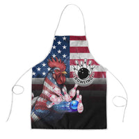 Bowling Rooster Apron with Striking Pins and American Flag Feather Pattern - Wonder Print Shop