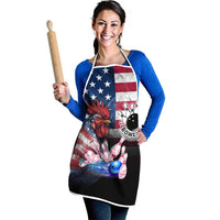 Bowling Rooster Apron with Striking Pins and American Flag Feather Pattern - Wonder Print Shop