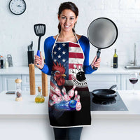 Bowling Rooster Apron with Striking Pins and American Flag Feather Pattern - Wonder Print Shop