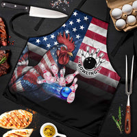 Bowling Rooster Apron with Striking Pins and American Flag Feather Pattern - Wonder Print Shop