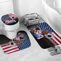 Bowling Rooster Bathroom Set with Striking Pins and American Flag Feather Pattern - Wonder Print Shop