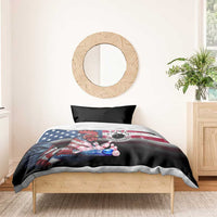 Bowling Rooster Bedding Set with Striking Pins and American Flag Feather Pattern - Wonder Print Shop