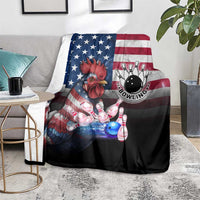 Bowling Rooster Blanket with Striking Pins and American Flag Feather Pattern - Wonder Print Shop