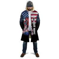 Custom Bowling Rooster Cloak with Striking Pins and American Flag Feather Pattern - Wonder Print Shop