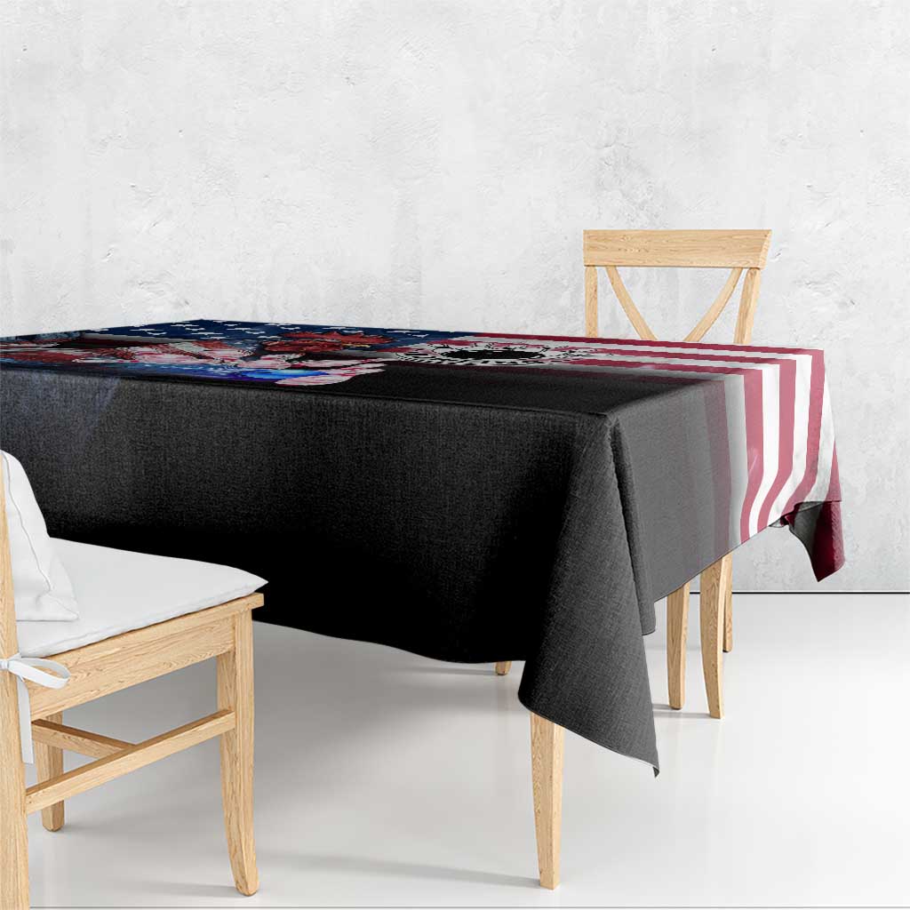 Bowling Rooster Tablecloth with Striking Pins and American Flag Feather Pattern - Wonder Print Shop