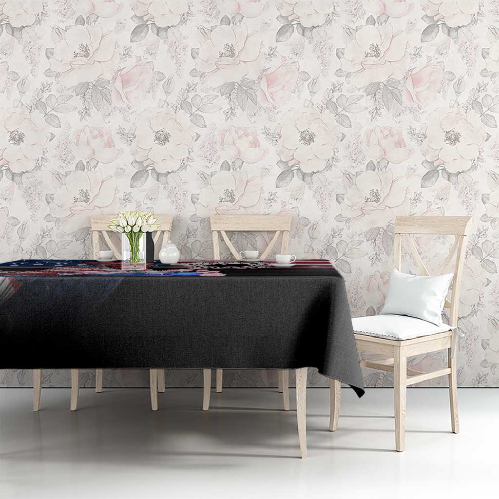Bowling Rooster Tablecloth with Striking Pins and American Flag Feather Pattern - Wonder Print Shop