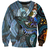 Unisex multicolor kangaroo pattern sweatshirt, crew neck, long sleeves, all-over artwork