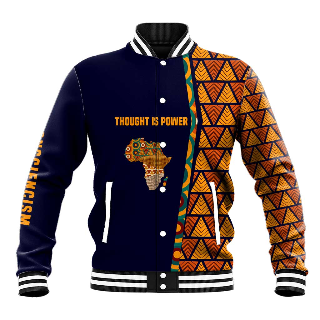 Kwame Nkrumah Ghana Baseball Jacket African Map Pattern Design and Economic Freedom Quote Tribute - Wonder Print Shop