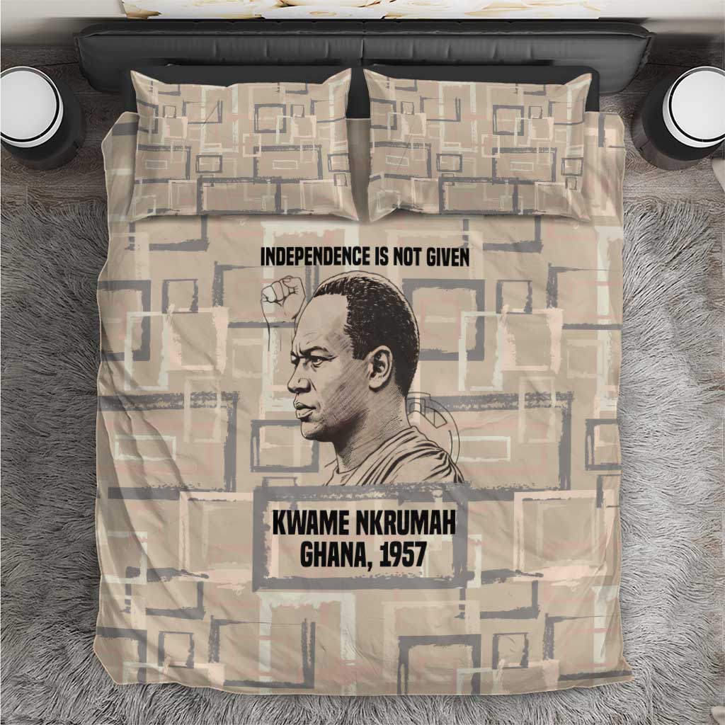 Kwame Nkrumah Bedding Set with Raised Fist Design and Independence Quote Ghana 1957 Tribute - Wonder Print Shop