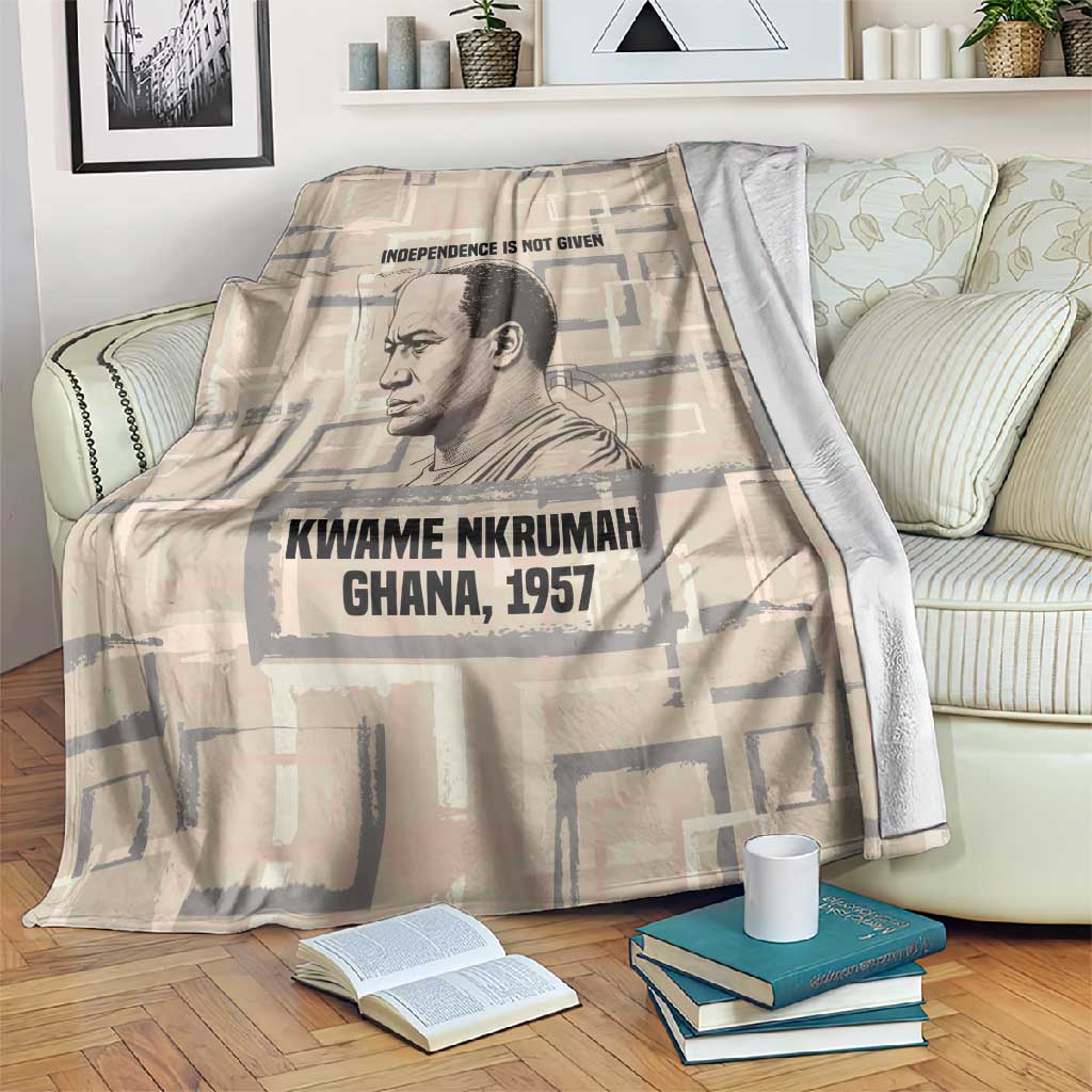Kwame Nkrumah Blanket with Raised Fist Design and Independence Quote Ghana 1957 Tribute - Wonder Print Shop