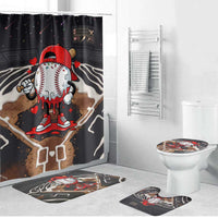Baseball Drip Icecream Bathroom Set Boy Valentine Day Melting Cream Pattern