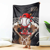 Baseball Drip Icecream Blanket Boy Valentine Day Melting Cream Pattern