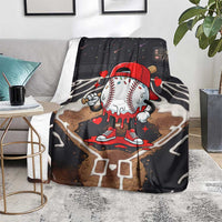 Baseball Drip Icecream Blanket Boy Valentine Day Melting Cream Pattern