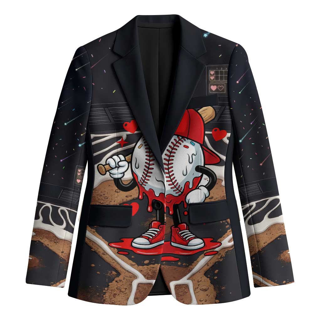 Baseball Drip Icecream Blazer Boy Valentine Day Melting Cream Pattern