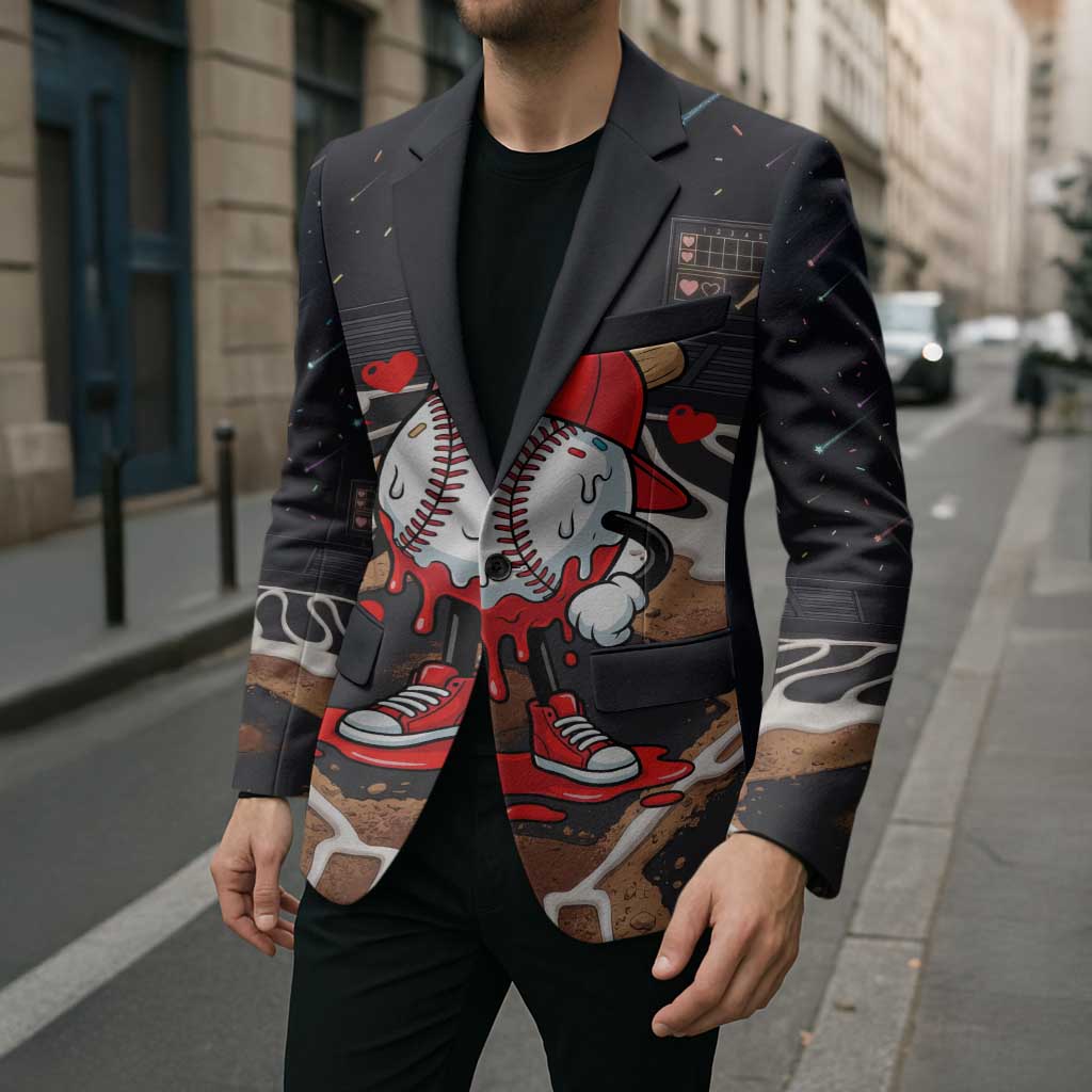 Baseball Drip Icecream Blazer Boy Valentine Day Melting Cream Pattern