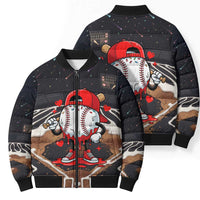 Baseball Drip Icecream Bomber Puffer Jacket Boy Valentine Day Melting Cream Pattern