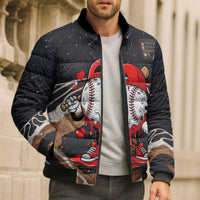 Baseball Drip Icecream Bomber Puffer Jacket Boy Valentine Day Melting Cream Pattern
