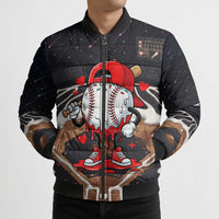 Baseball Drip Icecream Bomber Puffer Jacket Boy Valentine Day Melting Cream Pattern