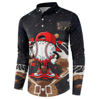 Baseball Drip Icecream Button Sweatshirt Boy Valentine Day Melting Cream Pattern