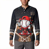 Baseball Drip Icecream Button Sweatshirt Boy Valentine Day Melting Cream Pattern