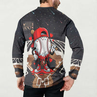 Baseball Drip Icecream Button Sweatshirt Boy Valentine Day Melting Cream Pattern