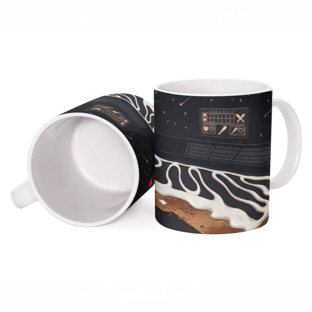 Baseball Drip Icecream Ceramic Mug Boy Valentine Day Melting Cream Pattern