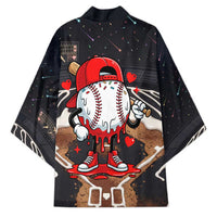 Baseball Drip Icecream Kimono Boy Valentine Day Melting Cream Pattern