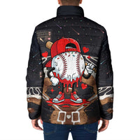 Baseball Drip Icecream Padded Jacket Boy Valentine Day Melting Cream Pattern