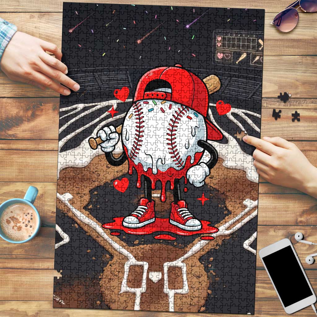 Baseball Drip Icecream Puzzle Boy Valentine Day Melting Cream Pattern