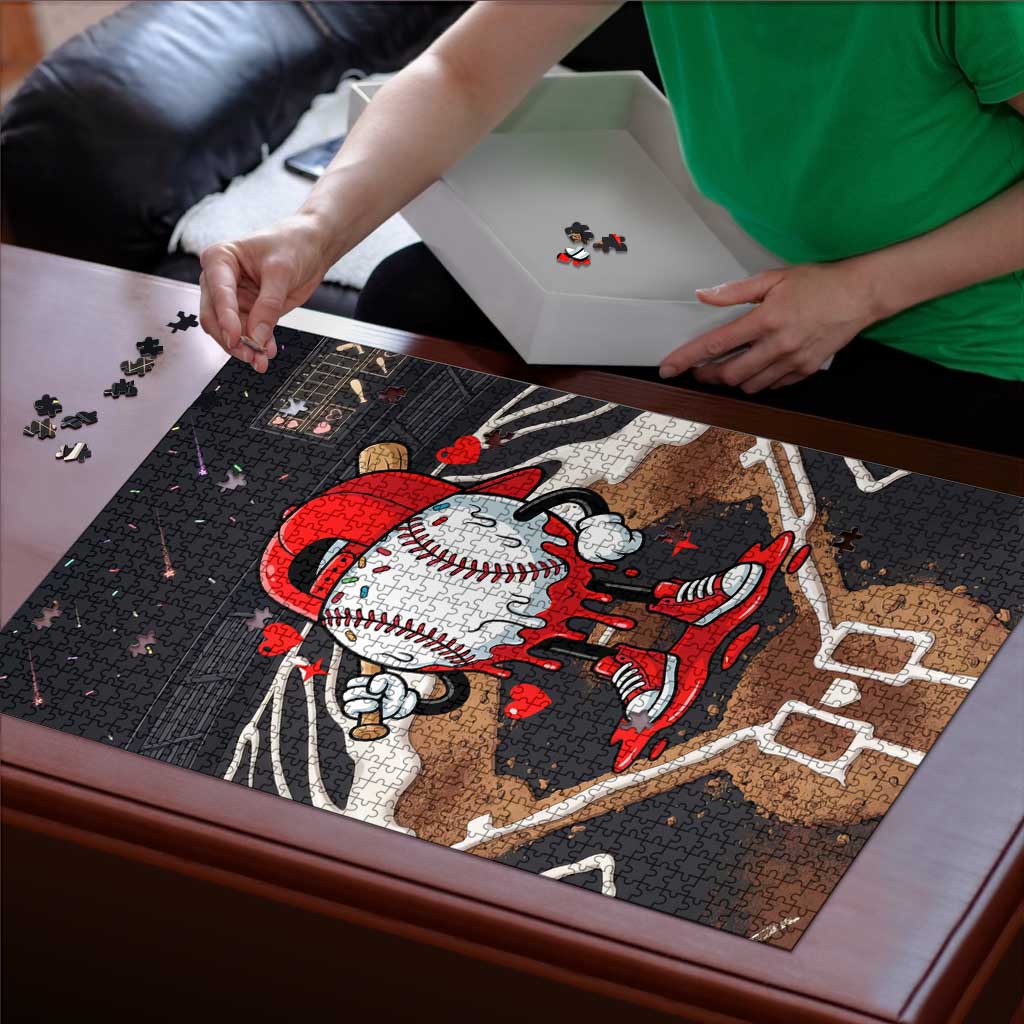 Baseball Drip Icecream Puzzle Boy Valentine Day Melting Cream Pattern