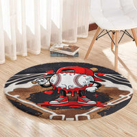 Baseball Drip Icecream Round Carpet Boy Valentine Day Melting Cream Pattern